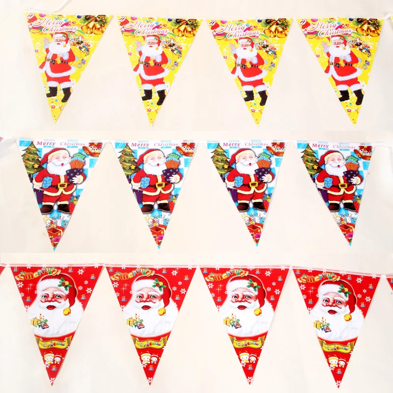 Christmas banner garland flags christmas decoration 10pcs 2.4 metersin