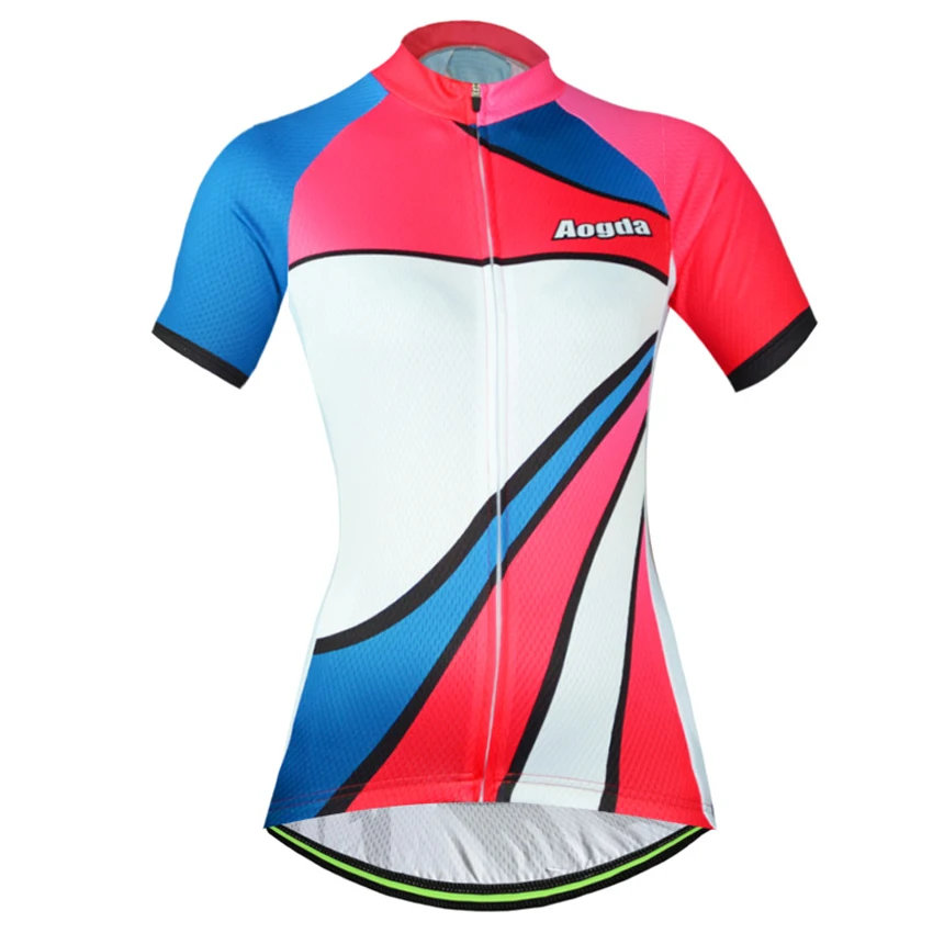 Aogda Red Women Bicycle Cycling Jersey Shirts Short Sleeve Clothing