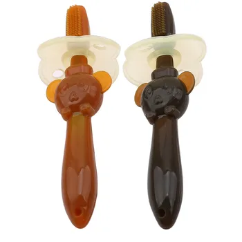 

Baby Care Soft Silicone Toothbrush Teether Chewable Bendable Training Toothbrush Baby Oral Care Products