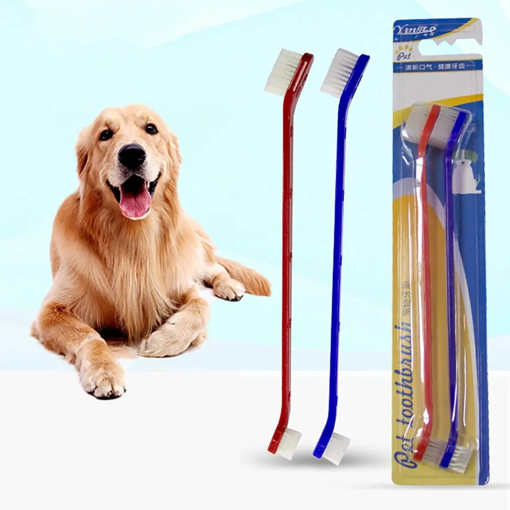 

2Pcs Dog Toothpaste Toothbrush Set For Healthy Natural Dental Hygiene Pet Dogs toothbrush cleaning oral hygiene Brushing teeth
