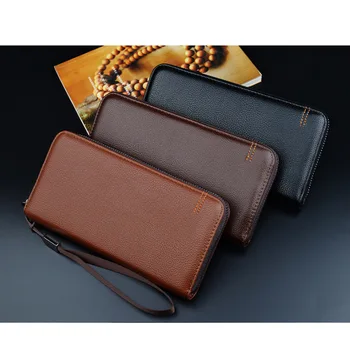

Men Long Wallets Purse PU Zipper Fashion Durable For Credit ID Card Coin Money Holder MSJ99