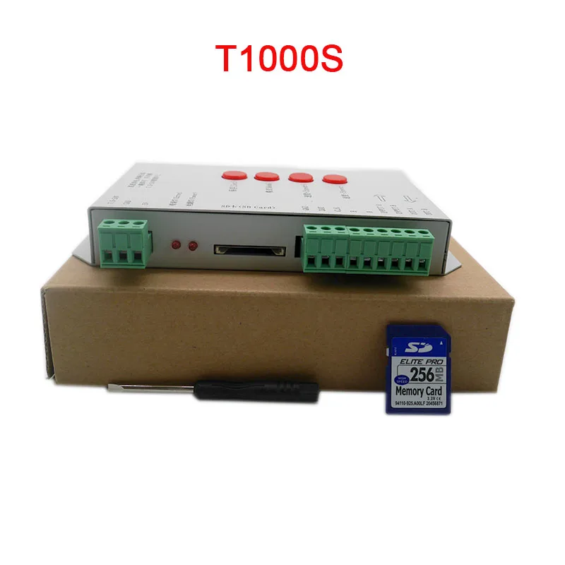 T1000S 2048 пиксели DMX 512 контроллер SD карты WS2801 WS2811 WS2812B LPD6803 Светодиодные ленты DC5V 12V 24V RGB полноцветный светодиодный контроллер