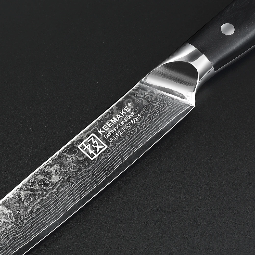 KEEMAKE 8 шт. набор кухонных ножей шеф-повара утилита Santoku стейк ножи дамаск VG10 стальное ядро острое лезвие G10 Ручка режущие инструменты