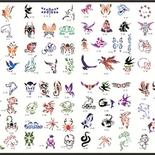 Золотая Феникс книга 9, временные трафареты для тату с аэрографом, для боди-арта, краски, косметика, 100 дизайнов