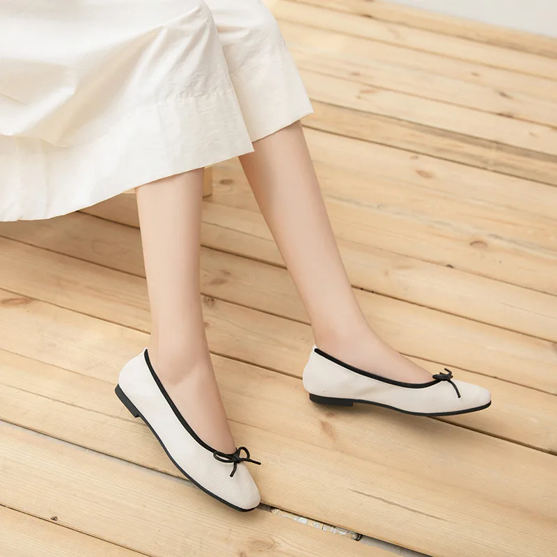 

Women solid color leather flat shoes bow flat shoes square head casual shoes female 2018 new summer women's shoes zapatos mujer