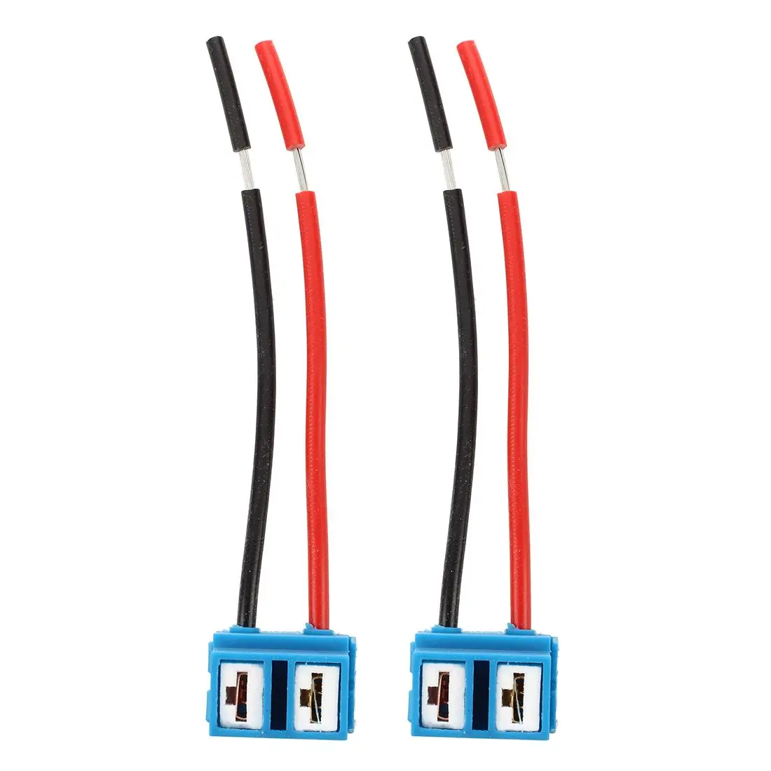 2 x H7 Ceramic Headlight Light Bulb Wire Connector Plug Socket for Car