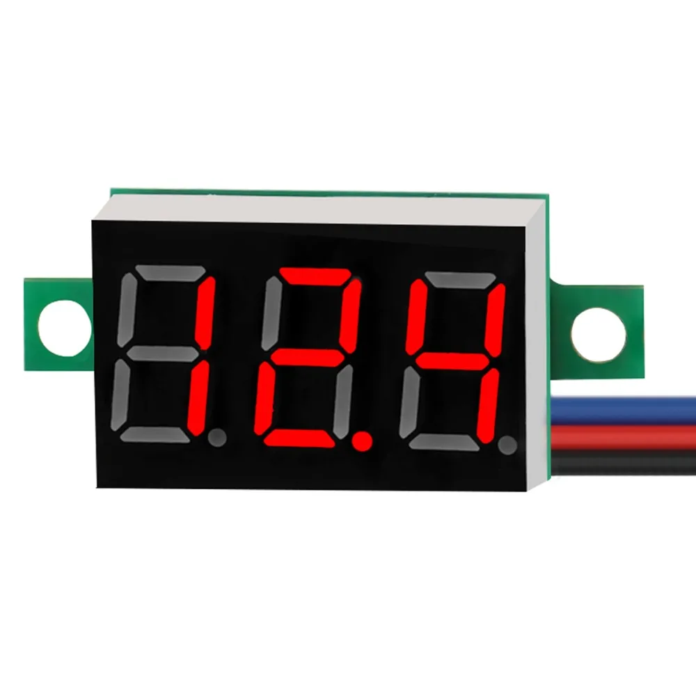

Mini Car Digital Voltmeter Detector 0.36 inch 3 Wire DC 0-100V 3 Bit Red LED Display Panel Car Voltage Meter Volt Gauge