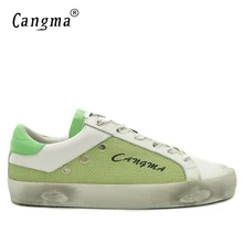 CANGMA Брендовая обувь мужские кроссовки зеленая конопляная Классическая Повседневная обувь для мужчин обувь из натуральной кожи