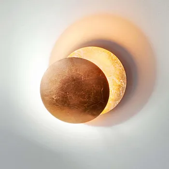 

Nordic Vintage Art Moon Solar Eclipse LED Lamp Light Fixtures Bedside Light Living Room Wall Sconce Lamp Night Light Home Docor