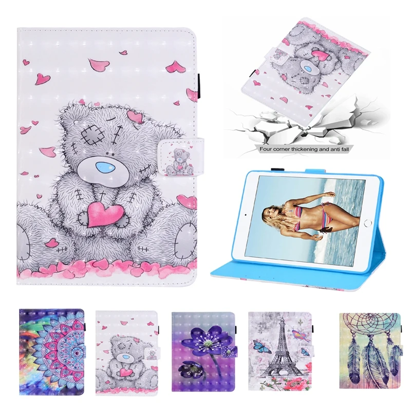 

Tablet Case For Coque iPad 2/3/4 Case 3D Luxury Panda Leather Wallet Flip Cover For Etui iPad 2/3/4 Mandala Book Case