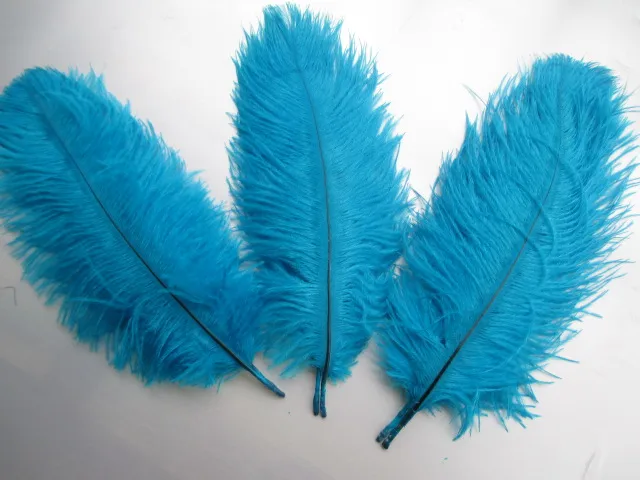 Красивые 10 шт страусиные перья Длинные 6-8 дюймов 15-20 см 24 цвета на выбор - Цвет: sky blue