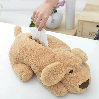 

Novelty Napkin Holder Cute Teddy Plush Doll Tissue Box Cover Dispenser