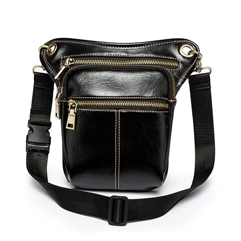 

VICUAN POLO Casual Men's Leather Belt Bag Fashion High Quality Shoulder Bags For Male Multifunction Waist Bag Mobile Phone Bag