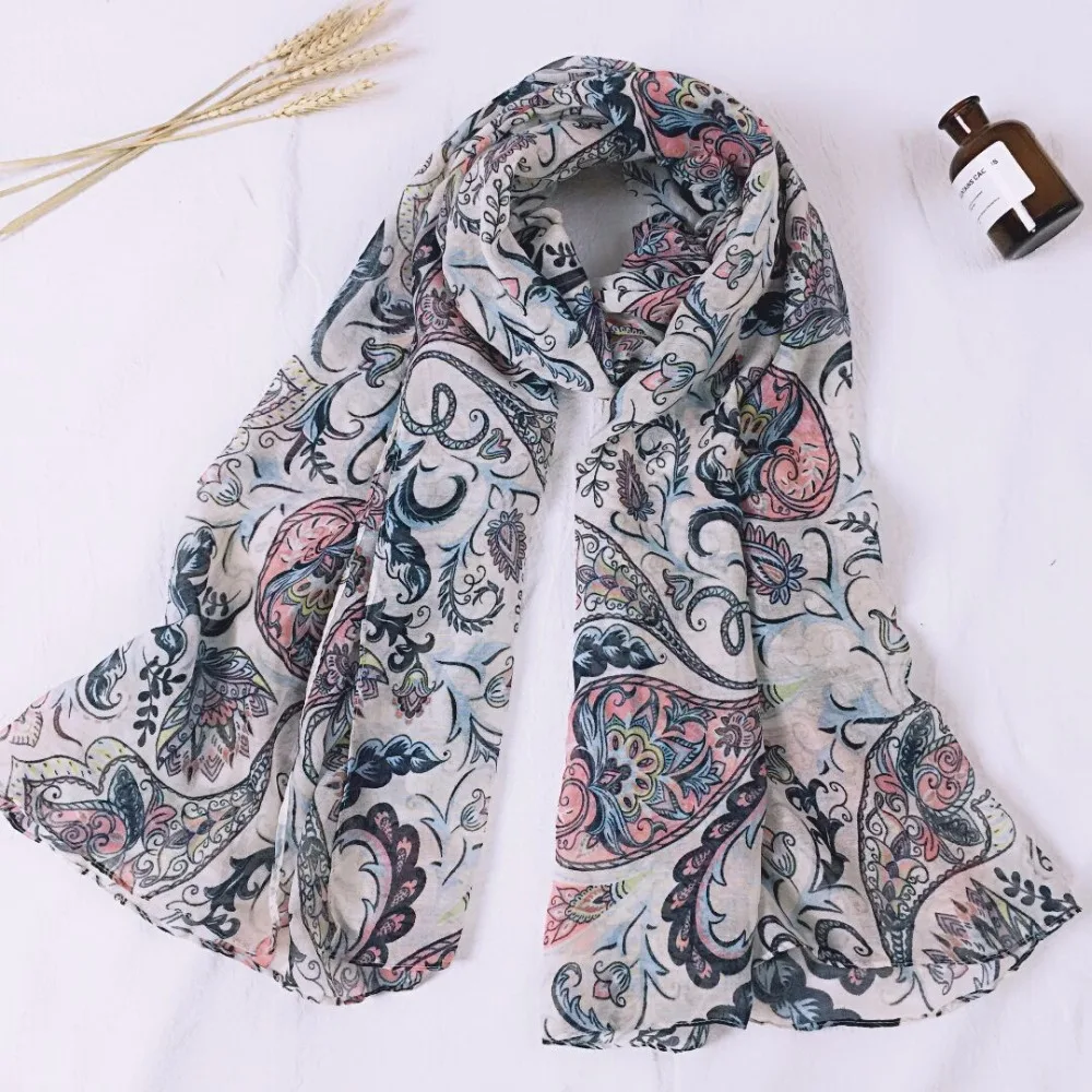 Women Paisley Floral Scarf Floral Printed Cotton Scarf Scarf 10pcs/lot