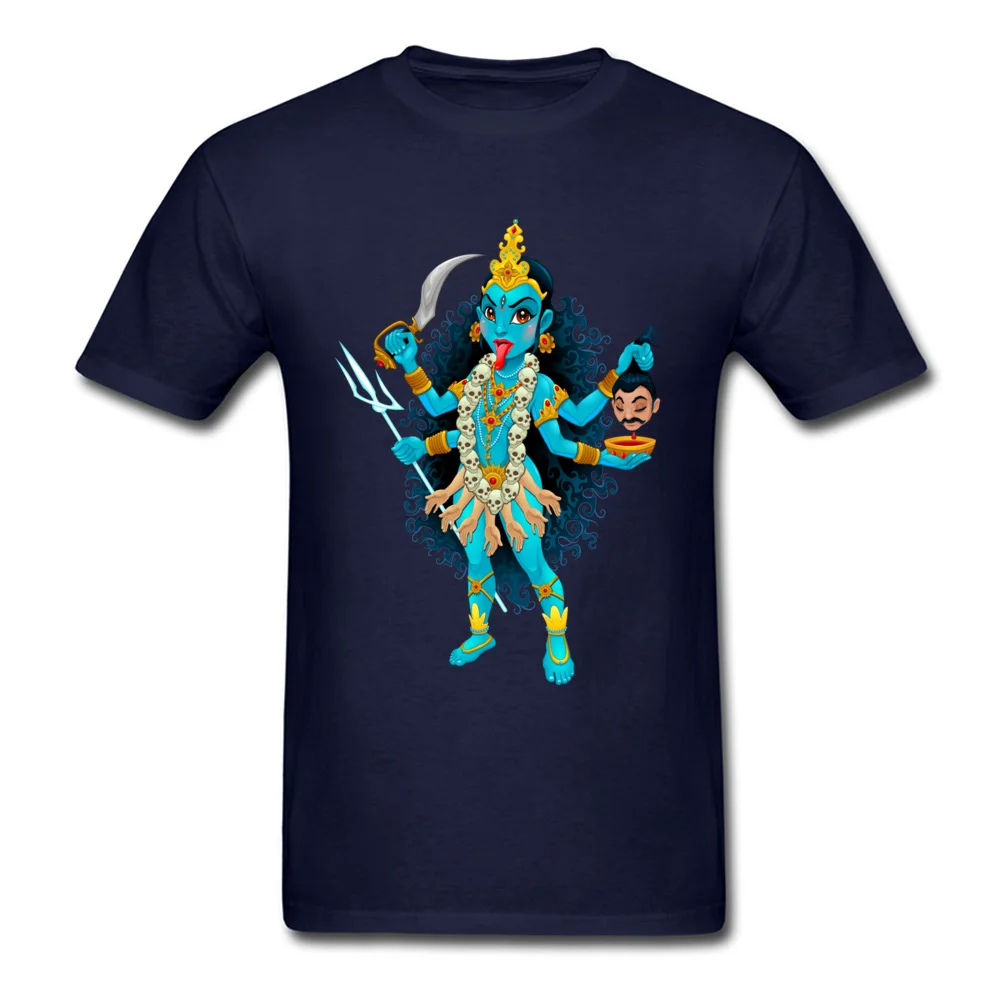 Crazy T Shirts Prevalent Crew Neck Kali goddess 100% Cotton Fabric Male T Shirt Customized Short Sleeve Tops Shirt Kali goddess navy