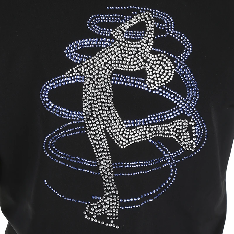 Rhythmic Gymnastics Figure Skating Competition Training Jacket Women Long Sleeve Zipper Top Patinaje Shiny Rhinestone