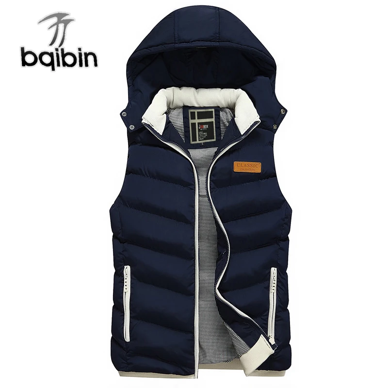 Hot Sell New Fashion font b Men S b font Vest Winter Men Brand Hooded Vest