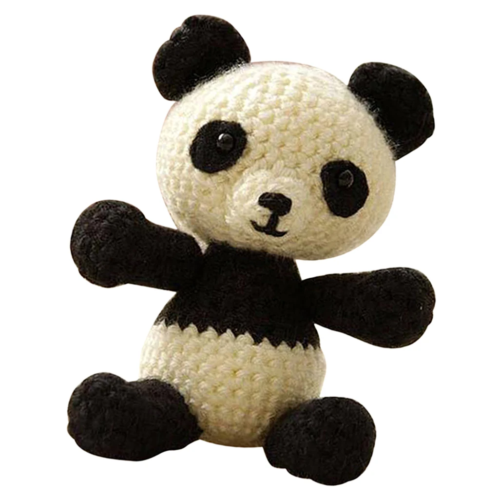 3D Panda Crochet Doll Kit for Beginners Adults Learn to Knit Animal Stuffed Toy Handmade