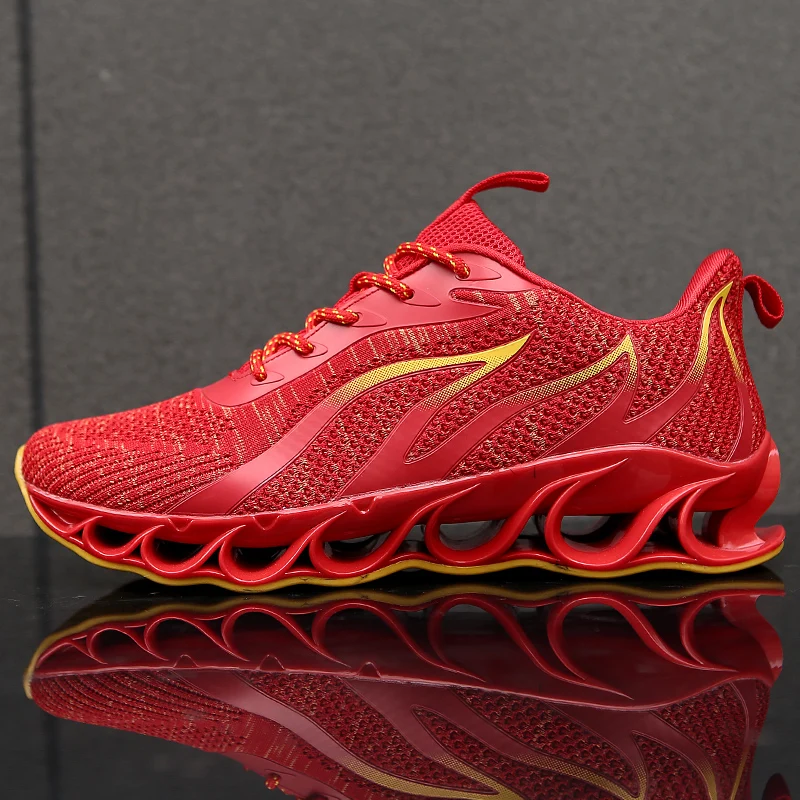 

Breathable Running Shoes Men Sneakers Bounce Summer Outdoor Sport Shoes Professional Training Shoes Plus Size 47 Flame pattern