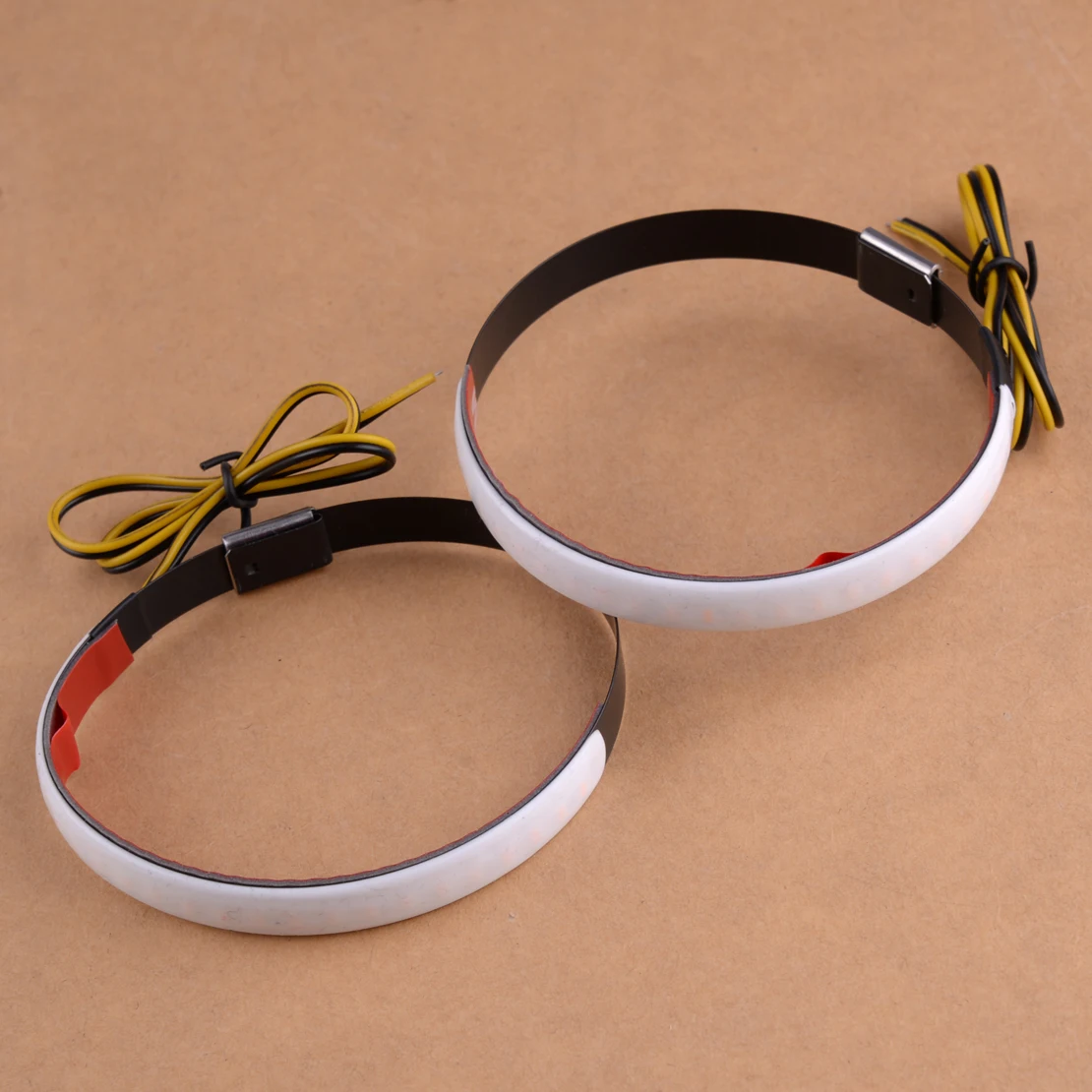 

DWCX 2pcs 12V Universal Motorcycle Car LED Fork Turn Signal Blinker DRL Light Strips Amber Clean Custom