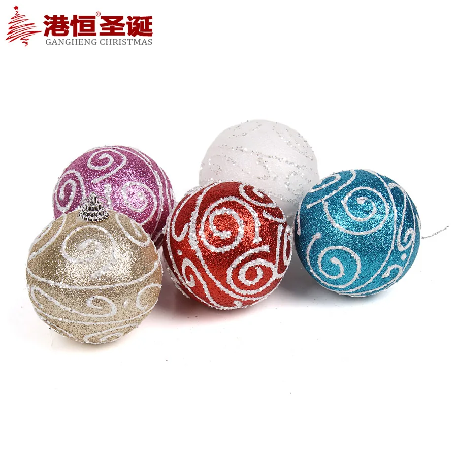 Albero di natale Colorato Disegno Appeso Palle di Polvere Diametro 8 cm 10 cm Decorazioni di Lusso Paillettes Sfera Xmas Casa Partito Ornamento in Albero di
