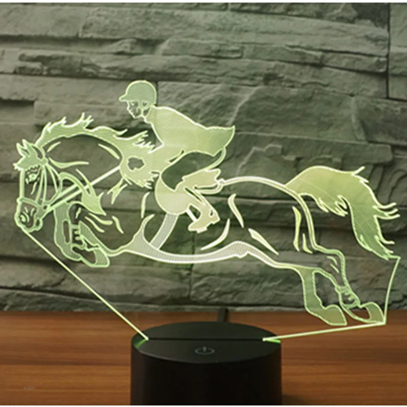 Buy 3D LED Night Light Ride a Horse Riding with 7