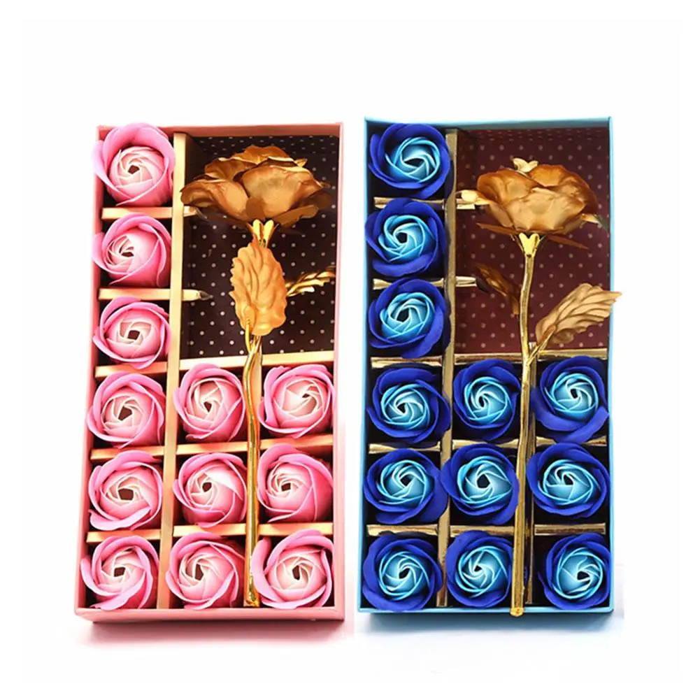 45# Artificial Flower Bath Scented Soap Rose Petal Flower in Gift Box Wedding Valentine Day Decor Valentine's Day Gift