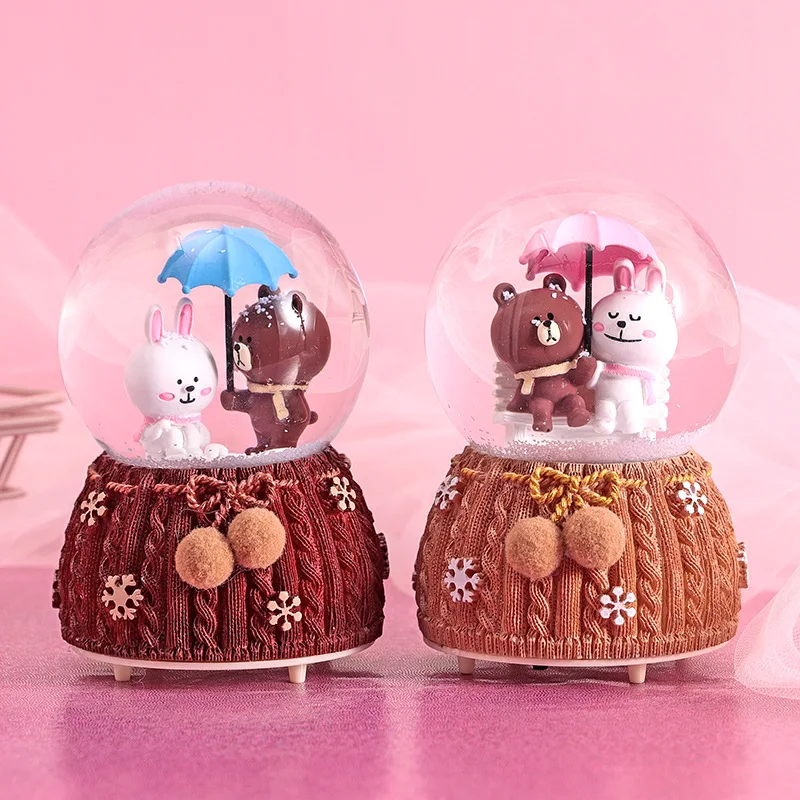 

Q0832 cartoon bear rabbit with lamp crystal ball music gift box of 80 # students home furnishing articles wholesale