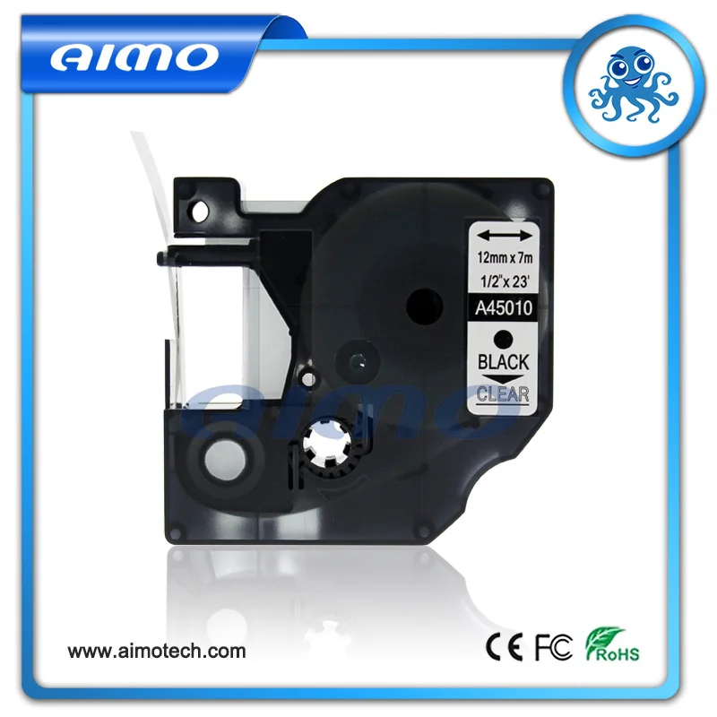 45010 Compatible For DYMO Label Printer Black on Clear Tape D1 12MM 1 Pack | Компьютеры и офис
