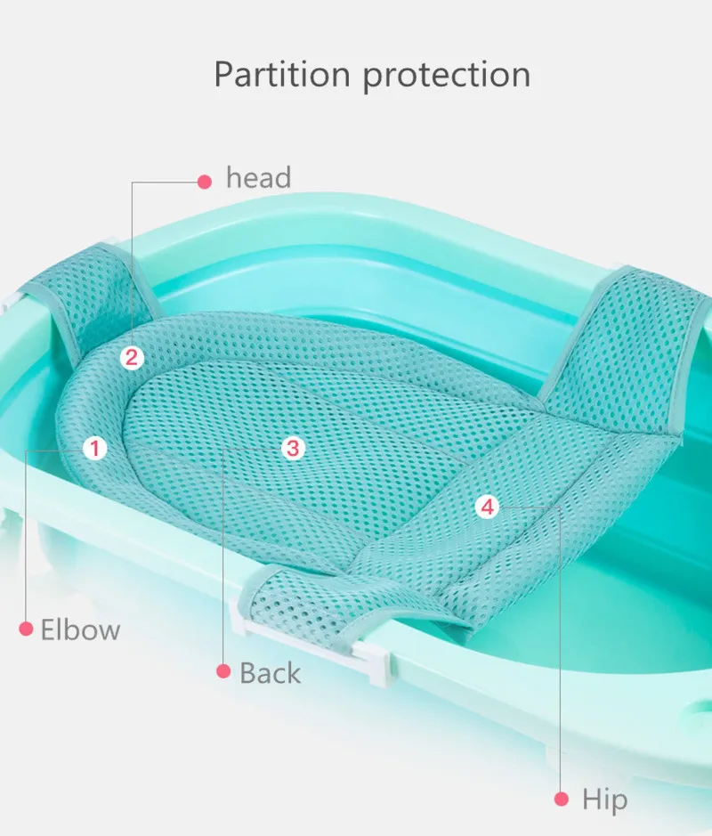 Детская ванна Coussin 3D сетчатая ткань коврик для ванной для новорожденных сплошной цвет 1 шт. Детская ванна сетка утолщенная Подушка безопасность сиденье