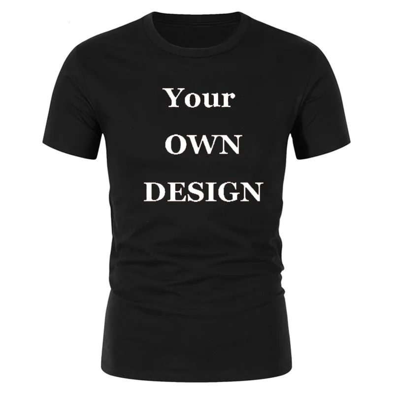 Your OWN Design Brand Logo/Picture White/Black Custom t shirt Plus Size ...