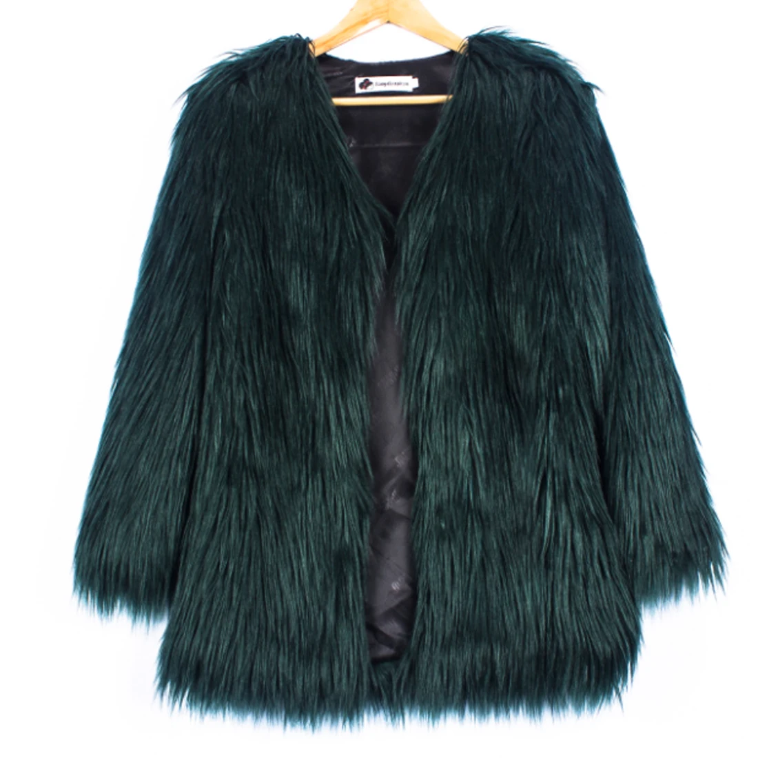 Buy Women Fashion Fluffy Hairy Faux Fur Coat Elegant Plush Warm Winter Jacket