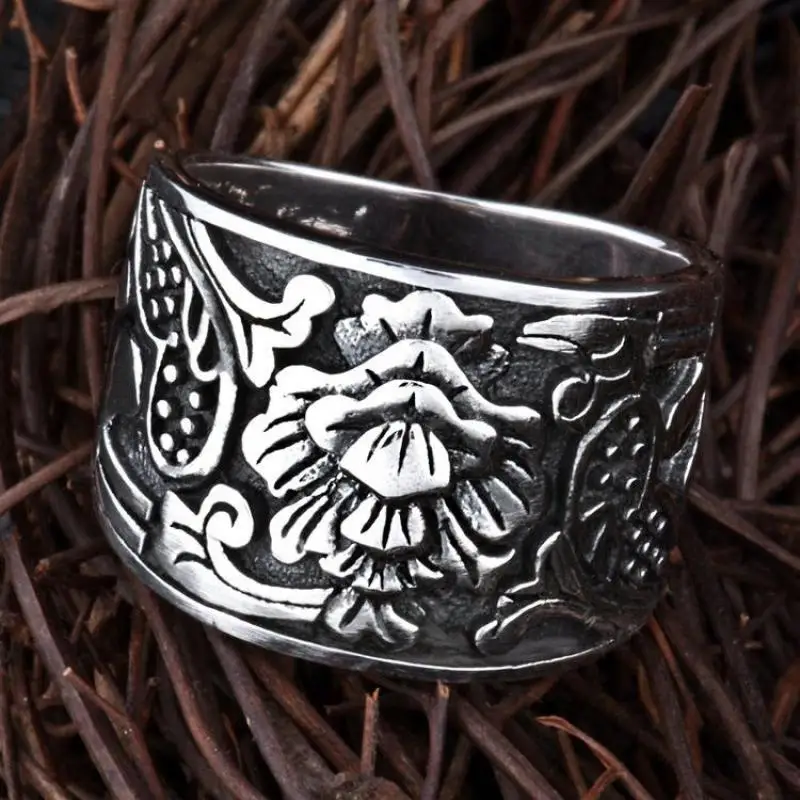 Real Pure 925 Sterling Silver Biker Rings For Men And Women Vintage