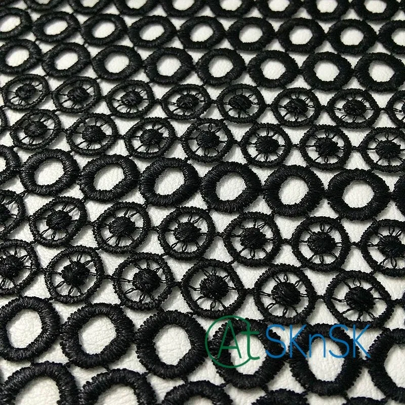 

300yards/lot Lace Fabric Embroidered Balck Circles Lace Trimming Ladies Suits Lace Design For Wedding Lace DHL Shipping