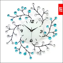 JJT Large iron wall clock diamond watch fashion mute wall quartz clocks living room decoration 50*50cm JJT-XZ002A