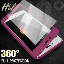 H&A 360 Degree Full Cover Case For iPhone 7 6s 5s 5 SE Case Cover For iphone 7 6 Plus 5 5s Capa Coque With Tempered Glass