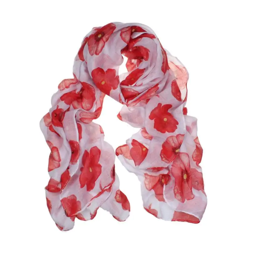 Дизайн, модный красный шарф с маками, длинные шарфы с цветочным принтом, Пляжная накидка, Женский палантин, шаль, аксессуары для одежды, Прямая поставка - Цвет: B