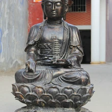 USPS в США S2231 4" Огромный Тибет Буддизм Бронзовый Сиденья Шакьямуни Будда Амитабха Dagoba Статуя