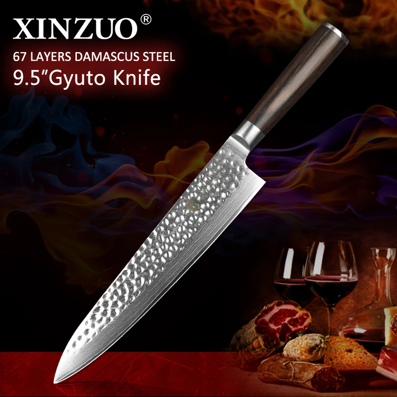 XINZUO 240 мм Gyuto японский нож VG10 Дамасская нержавеющая сталь шеф повара кухонные инструменты для приготовления