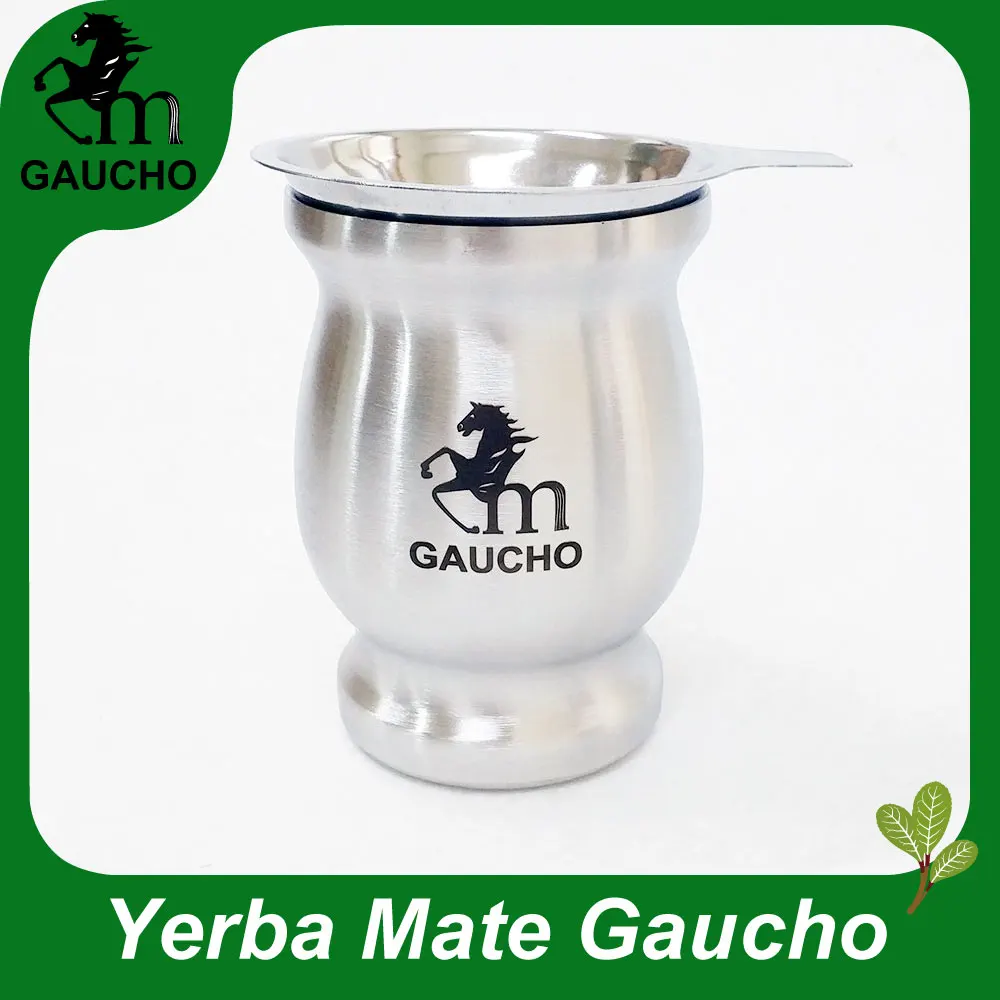 1 шт./лот наборы для заварки чая Yerba mate тыквы Calabash нержавеющая сталь с двойными стенками теплоизоляционные легко держать горячая Распродажа MT019-200 - Цвет: Dark Grey Logo