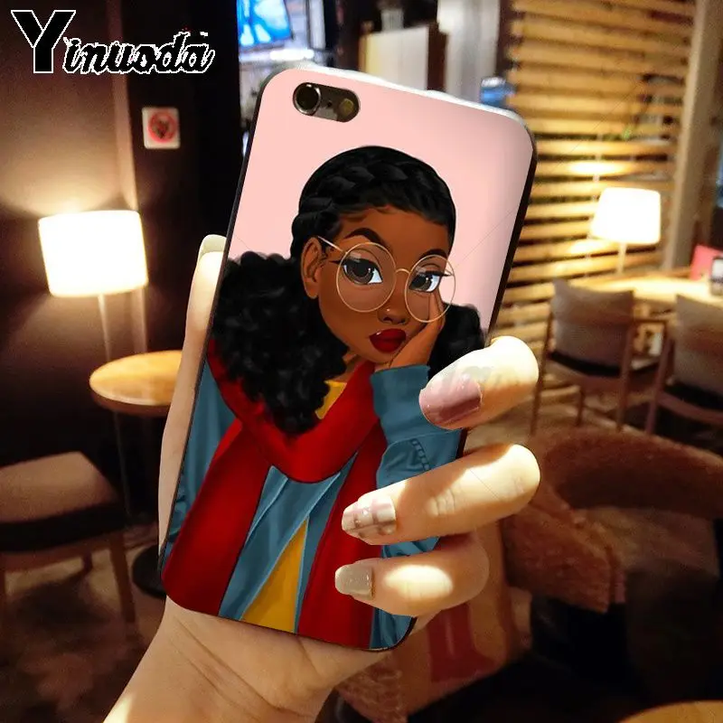 Yinuoda coque для iphone 11 11pro max funda африканская красота афро затяжки черная девочка меланин поппин узор мягкий чехол для iphone X XS MAX 8 7plus 5s 6s XR чехол