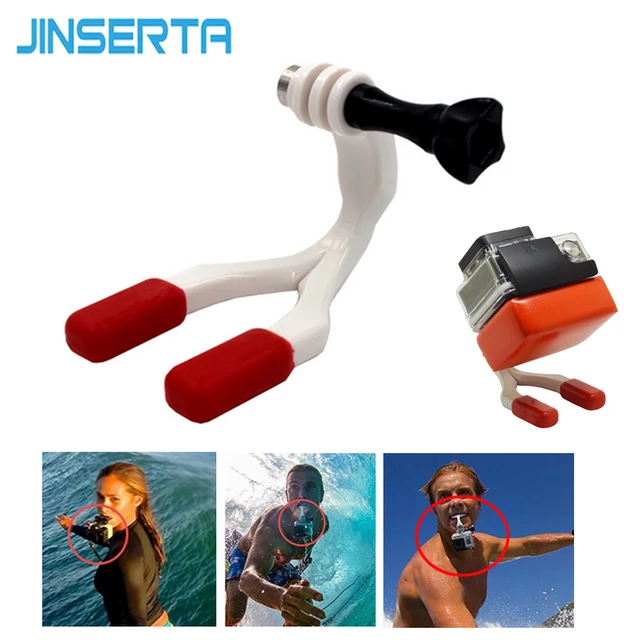 Best Price JINSERTA for Go pro Accessories Mouth Mount Set Surf Braces Connector Surfing For Gopro Hero 6 5 4 3+ for SJ4000 for Xiaomi 