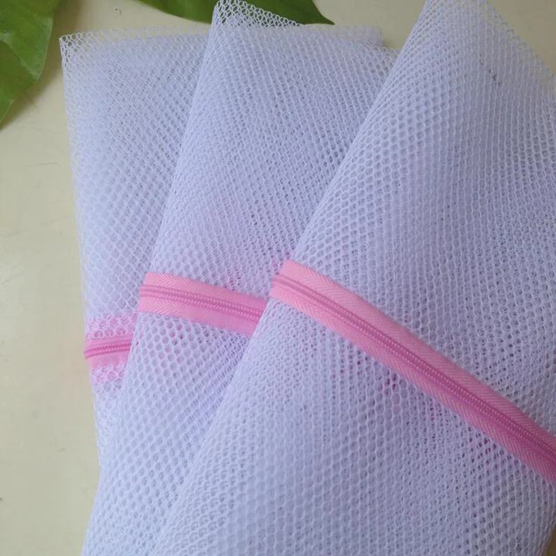 2Pcs Zippered Mesh Laundry Wash Bags Foldable Thicken Delicates Lingerie Underwear Washing Machine Clothes Protection Net 8CX691 laundry bag laundry bags lingerie washing bag