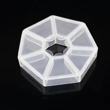 1Pc 7 Grids Clear Empty Nail Decorations Display Container with Cap Manicure Art Storage Case Tool