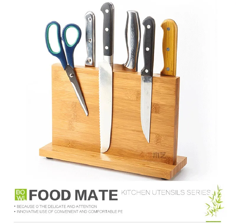 High Quality Creative Magnetic Knife Holder Bamboo Nonporous Clean Health Knife Rack Kitchen Bar Storage Block Knife Block7