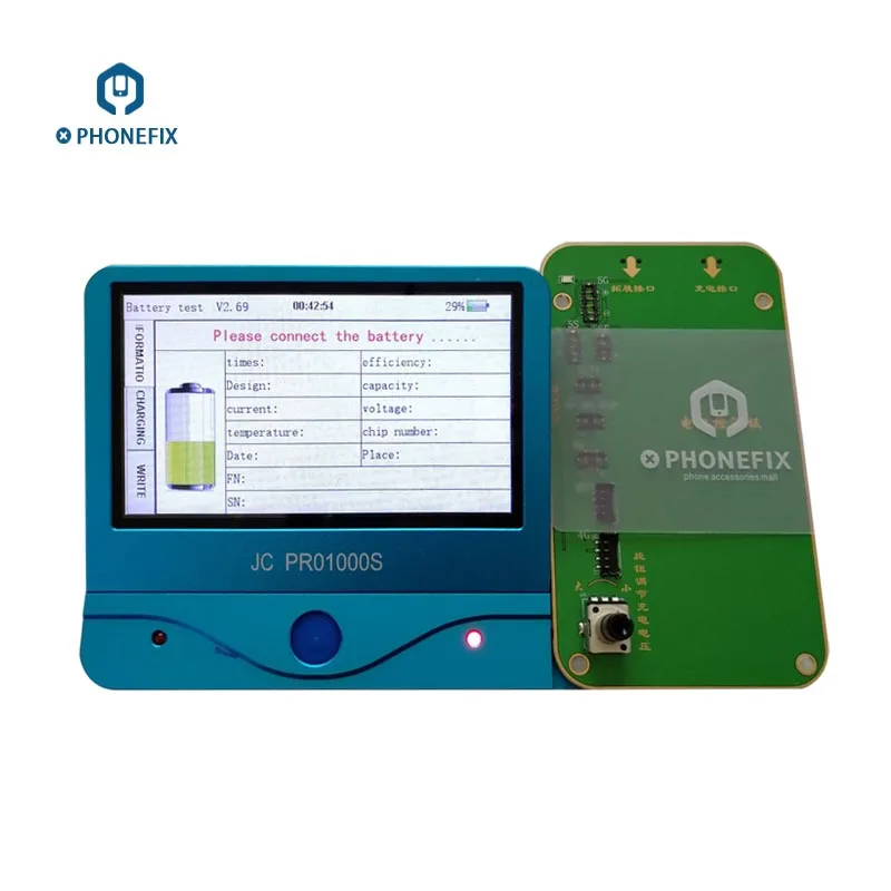 PHONEFIX JC PRO1000S батарея тест на здоровье инструмент для тестирования батареи один ключ прозрачный цикл для iPhone 5 5S SE 6 6 P 6 S 6 P 7 7 P 8 8 P X - Цвет: Tester And Pro1000S