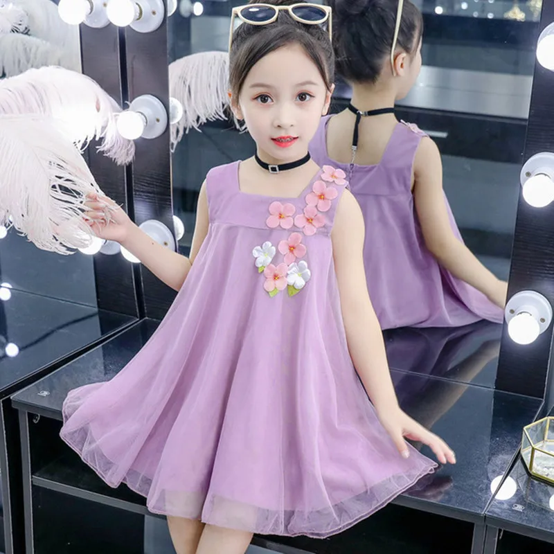 Verano 2019 niñas niños vestidos para niñas ropa moda floral princesa vestido niña vestido de 2 colores - AliExpress Madre y niños