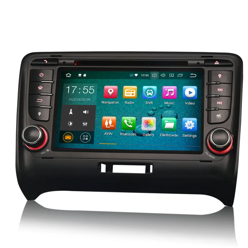 Excellent 7" 4GB RAM 32GB ROM Android 9.0 OS Car DVD Multimedia Navigation GPS Radio for Audi TT MK2 2006-2014 with Split Screen Support 1