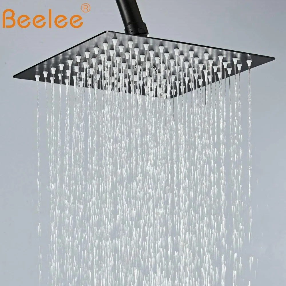 Beelee Stainless Steel Bathroom Square Rainfall Shower Head 12 Inch,oil