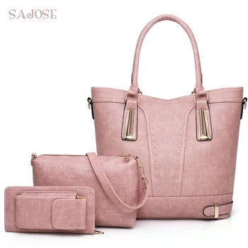 

Woman 3 Sets Casual Tote Composite Bag Fashion Leather High Quality Big Handbags For Girl Bag Shoulder Bag Women's Messenger Bag